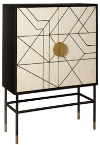 Renew Pisa Design Wandkast Zwart Wit - 100x40x140cm.