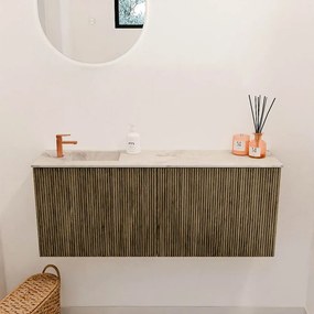 Mondiaz Joya DLux 100cm toiletmeubel dusk met wastafel faye links 1 kraangat frappe