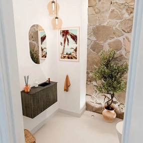 Mondiaz Joya DLux 70cm toiletmeubel shadow met wastafel faye rechts 1 kraangat lava