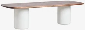 Rectangulaire Eettafel 270x110 Cm Van Acaciahout Bogota Donker Acaciabruin & Helder Wit - Sklum