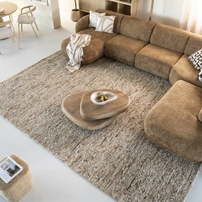 By-Boo Kabo Organische Salontafel Met Plateau Lichtbruin - 100 X 80cm.