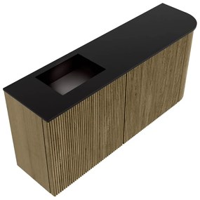 Mondiaz Joya 90cm toiletmeubel ronding rechts dusk met wastafel faye links 1 kraangat urban