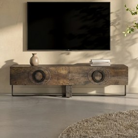Uniek Tv-meubel Mangohout - 200x48x50cm.