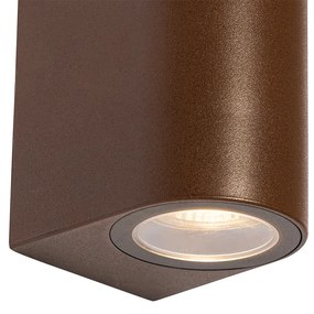 Buiten wandlamp roestbruin kunststof ovaal 2-lichts - Baleno Modern GU10 IP65 Buitenverlichting