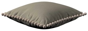 Dekoria Kussenhoes Wera met pompons, beige-grijs 45 x 45 cm