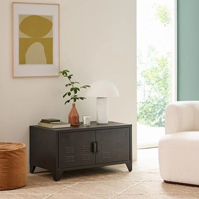 Laag meubel in metaal, 2 deuren, Hiba