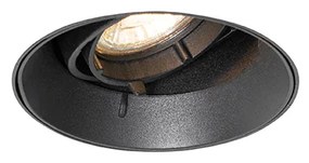 Moderne inbouwspot zwart GU10 rond trimless - Oneon