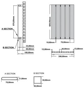 Eastbrook Deddington radiator 40x60cm 373W wit glans