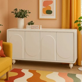 Kare Design Paco Wit Dressoir Organische Vorm - 160x40x75cm.