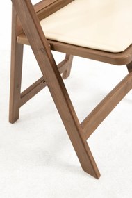 Pak 4 opvouwbare Gala stoelen met kussen met houteffect
