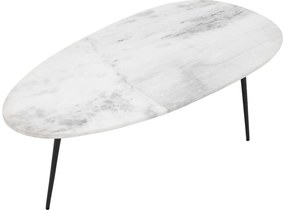 Goossens Salontafel Enzo ovaal, marmer wit, elegant chic, 110 x 40 x 55 cm