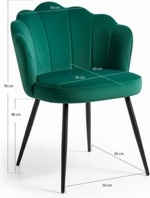 Blume Fluwelen Stoel Zwart Poten