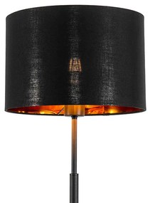 Stoffen Moderne vloerlamp zwart met goud rond - VT Modern E27 Binnenverlichting Lamp