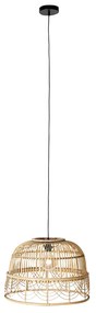 Smart hanglamp met dimmer rotan 49 cm incl. Wifi G95 - MichelleOosters E27 Binnenverlichting Lamp