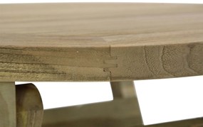 Tuintafel Rond  60 cm Teak Old teak greywash   Derby inklapbare
