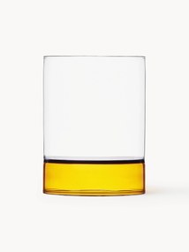 Handgemaakte waterglazen bamboe Groove van borosilicaatglas, 2 stuks