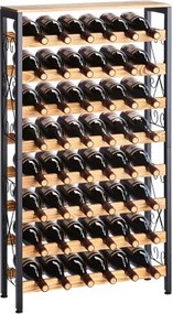 VEVOR wijnrek voor 48 flessen, 8 lagen, vrijstaand flessenrek met een totaal draagvermogen van 80 kg en verstelbare poten, wijnflessenhouder voor keukenbar, zwarte wijnflessenhouder