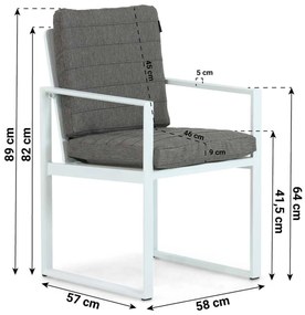 Tuinstoel Aluminium Wit Lifestyle Garden Furniture Nuno