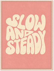Ingelijste digitale print Slow & Steady, handgemaakt