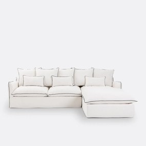 Bank, omvormbaar, slaapbank, afneembare hoes, 4-zits, dik linnen, Odna