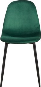 Set 4 Teok Black Fluwelen Stoelen