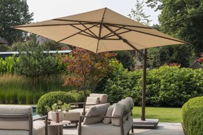 4 Seasons Outdoor Siesta PREMIUM 300 x 300 cm parasol Beach, Wegné frame Parasol   beige weerbestendig