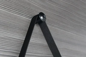 Sapho Orbiter ronde spiegel met riem mat zwart 60cm