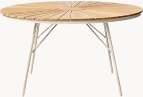 Ronde tuintafel Ellen met teakhouten tafelblad, in verschillende formaten