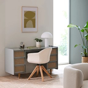 Bureau met dubbele sokkel en 6 lades, Kaya