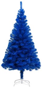 vidaXL Kunstkerstboom met LED's en standaard 240 cm PVC blauw