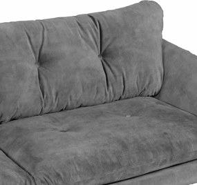 3 zitsbank - Kuddar - velours Adore grijs 180