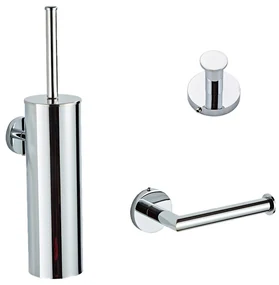 Saniclear Talpa chroom toilet accessoire set incl toiletborstel, rolhouder en haak