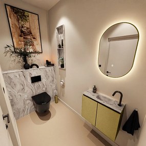 Mondiaz Ture DLux toiletmeubel 60cm oro met wastafel glace rechts met kraangat