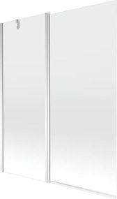 Mexen Flip badwand 2-delig 140 x 150 cm, transparant, chroom - 894-140-101-01-00