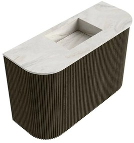 Mondiaz Joya DLux 65cm toiletmeubel ronding links/rechts shadow met wastafel faye midden zonder kraangat ostra