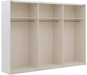 Goossens Kledingkast Easy Storage Sdk, 303 cm breed, 220 cm hoog, 2x 3 paneel glas schuifdeuren en 1x 3 paneel spiegel schuifdeur midden