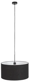 Stoffen Eettafel / Eetkamer Moderne hanglamp zwart met zwarte kap 50 cm - Combi 1 Modern E27 rond Binnenverlichting Lamp