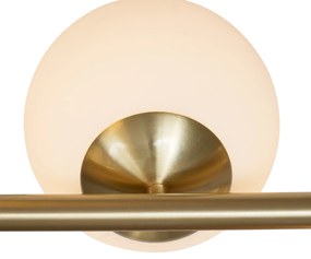 Eettafel / Eetkamer Hotel Chique hanglamp goud met opaal wit glas 6-lichts - MonacoHotel chique G9 bol / globe / rond Binnenverlichting Lamp