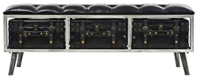 vidaXL Opslagbank 110 cm kunstleer zwart