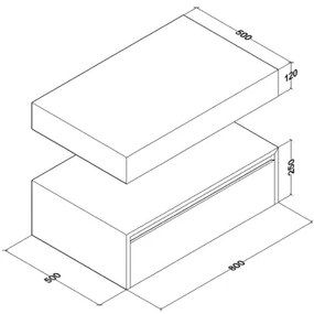 SaniGoods Mila badmeubel 80cm licht eiken zonder waskom