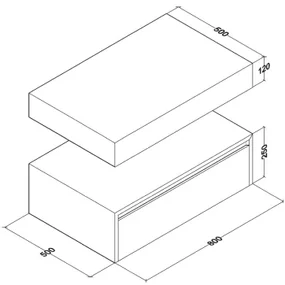SaniGoods Mila badmeubel 80cm licht eiken zonder waskom