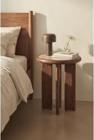 Set Van 2 Nachtkastjes Ø40 Cm In Tegels En Acaciahout Aitana Tapioca Beige - Donker Acaciabruin - Sklum