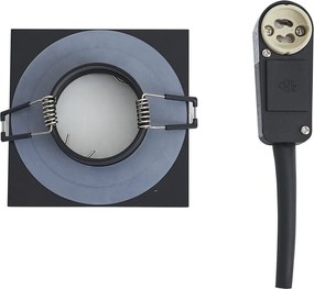 Set van 6 moderne inbouwspots zwart draai- en kantelbaar IP44 - Qure