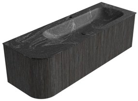 Mondiaz Kurve-dlux 135cm badmeubel ronding links shadow met 1 lade en deur en wastafel big medium kraangat rechts lava