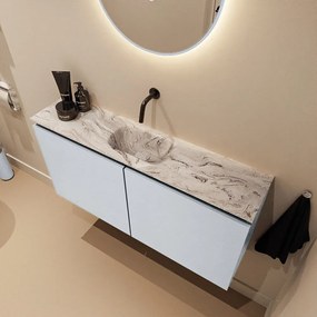 Mondiaz Ture DLux toiletmeubel 100cm clay met wastafel glace midden zonder kraangat