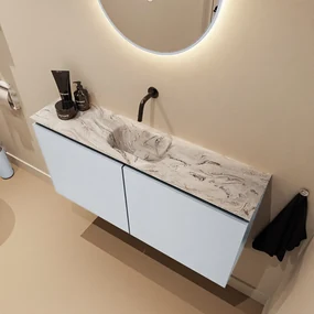 Mondiaz Ture DLux toiletmeubel 100cm clay met wastafel glace midden zonder kraangat