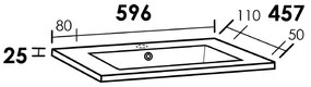 Sanituba Bologna wastafel mineraalmarmer met kraangat 60cm