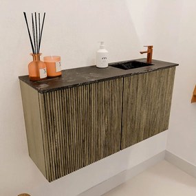 Mondiaz Joya DLux 80cm toiletmeubel dusk met wastafel faye rechts 1 kraangat lava