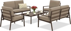 Vigo Coffee 6 bruin Garden Point tuinmeubelset