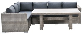 Garden Impressions Tennessee lounge dining set links 3-delig vintage willow - texfiber